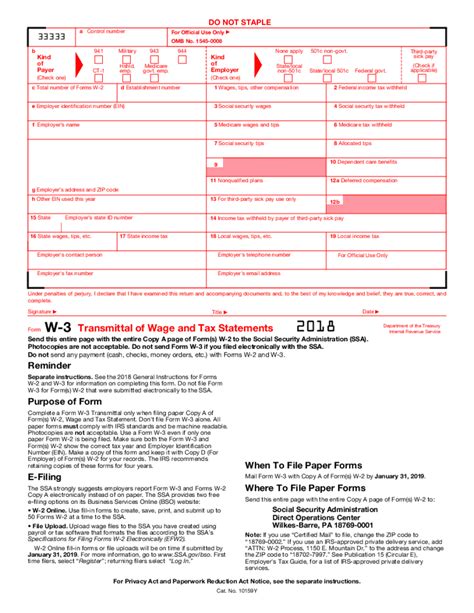 Irs W 3 Fillable Form Printable Forms Free Online