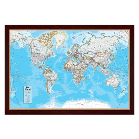 Contemporary Series World Map Framed And Mounted Shop And Save On At