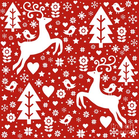 Scandinavian Christmas Pattern Digital Art By Valentina Hramov Fine