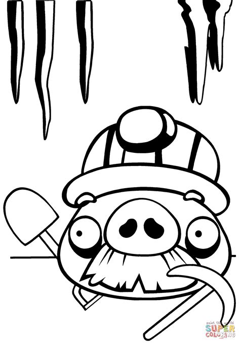 It has all the cute angry birds in one go. Moustache Pig coloring page | Free Printable Coloring Pages