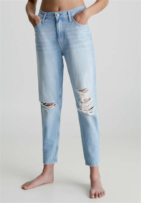 Calvin Klein Jeans Mom Jeans Relaxed Fit Denim Lightselvage Denim Zalandodk