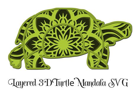Mandala Turtle Layered D Svg And Png Paper Cutting