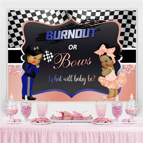 Lofaris Cute Burnout Bows Gender Reveal Party Backdrop