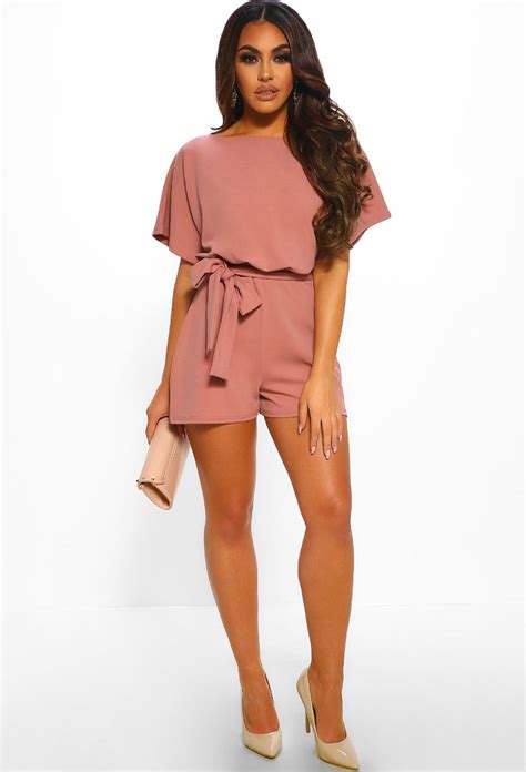 Over The Top Rose Pink Belted Playsuit Pink Playsuit Playsuit Fashion