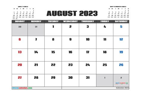 Free Printable Calendar August September 2023 Pelajaran