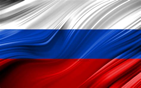 Download Wallpapers 4k Russian Flag European Countries 3d Waves