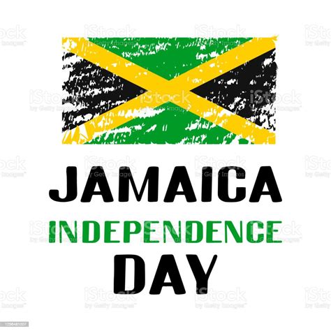 Jamaica Independence Day Typography Poster Jamaican Holiday Celebrated On August 6 Vector