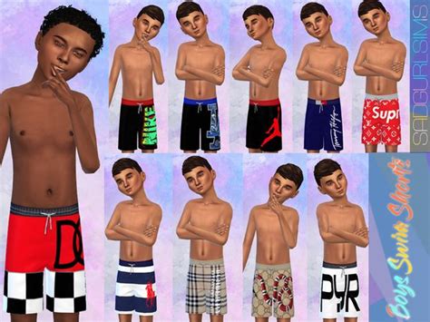 Sadgurlsims Boys Designer Swim Shorts Sims 4 Toddler Clothes Sims 4