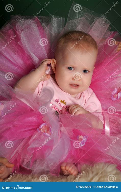 Little Girl In A Pink Fluffy Skirt Stock Image Image Of Child