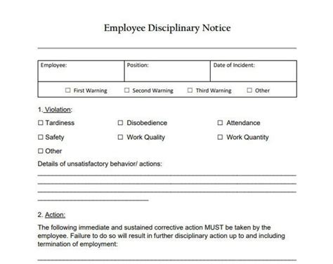 Business Owner Tools Employee Disciplinary Warning Employee Write Up Form Management Tools Pdf