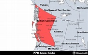 778 Area Code - Location map, time zone, and phone lookup
