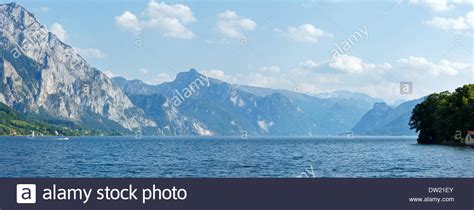 Traunsee Summer Lake Panorama Austria Stock Photo Alamy