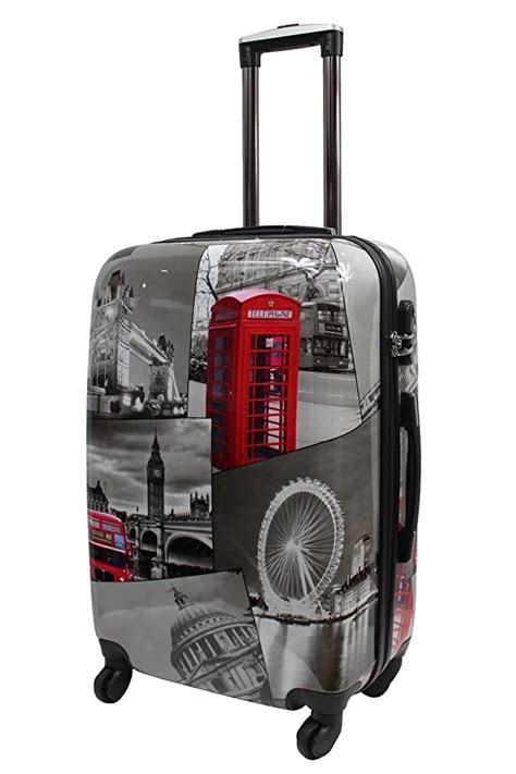 Lightweight 4 Wheel Hard Shell Pc London Printed Luggage Set Suitcase