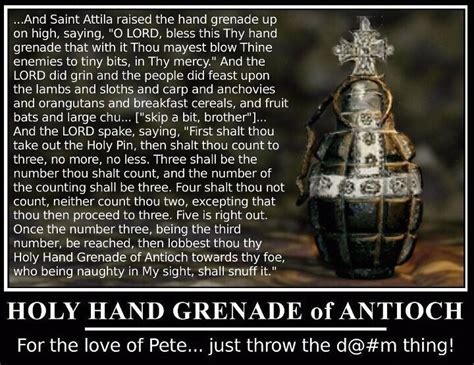 Monty Python And The Holy Grail Holy Hand Grenade Scene