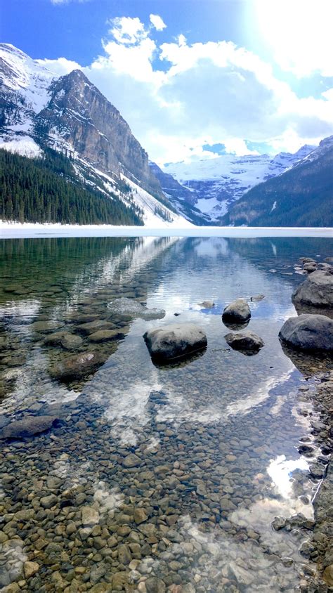 Lake Louise Was Still Mostly Frozen Over When We Arrived In Mid May