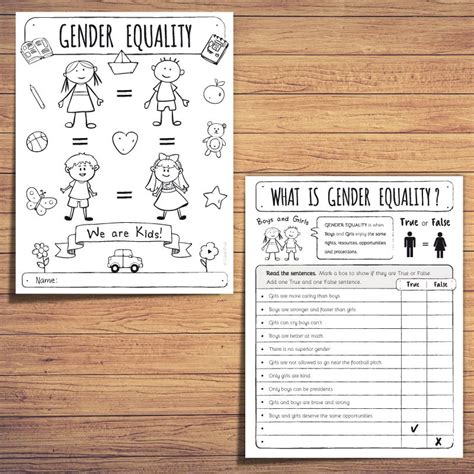 Gender Equality Activity Questionnaire Writing Activity And