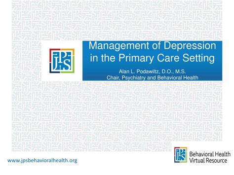 Ppt Management Of Depression In The Primary Care Setting Powerpoint