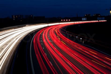 Cars On Freeway At Night Stock Image Colourbox