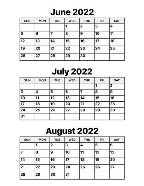 Calendar 2022 August Printable