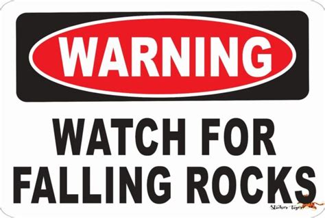 Warning Watch For Falling Rocks Aluminum 8 X 12 Metal Novelty Danger