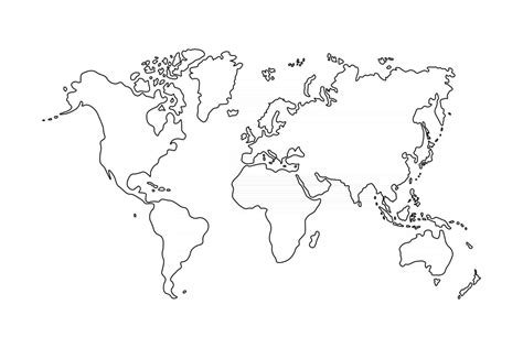 Esquema Del Mapa Del Mundo Sobre Fondo Blanco 2560867 Vector En Vecteezy