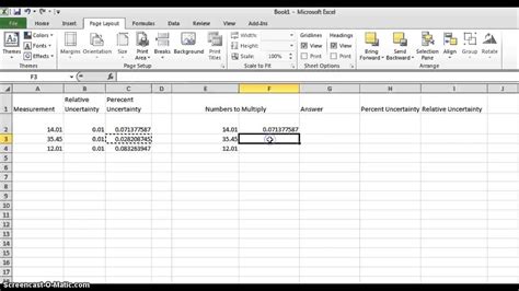 How to calculate percent error in chemistry. Using a spreadsheet to calculate uncertainty - YouTube