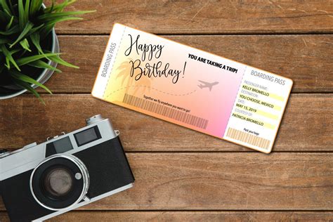 Editable Birthday Boarding Pass T Template T Of Travel Etsy Simple Prints Stationery