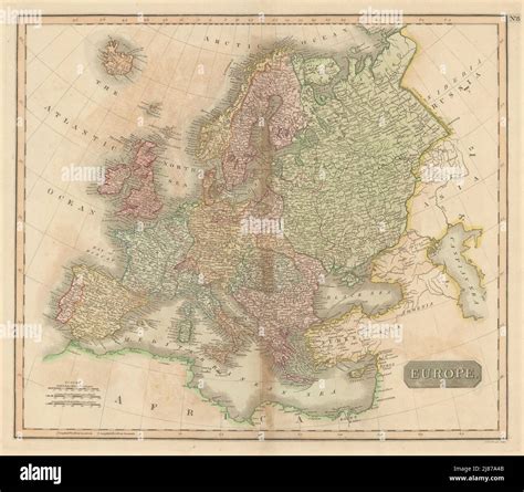 Early 19th Century Europe By John Thomson 1817 Old Antique Map Plan