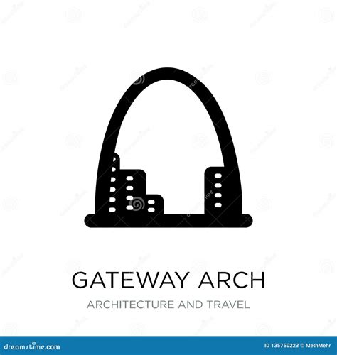 Gateway Arch Icon In Trendy Design Style Gateway Arch Icon Isolated On