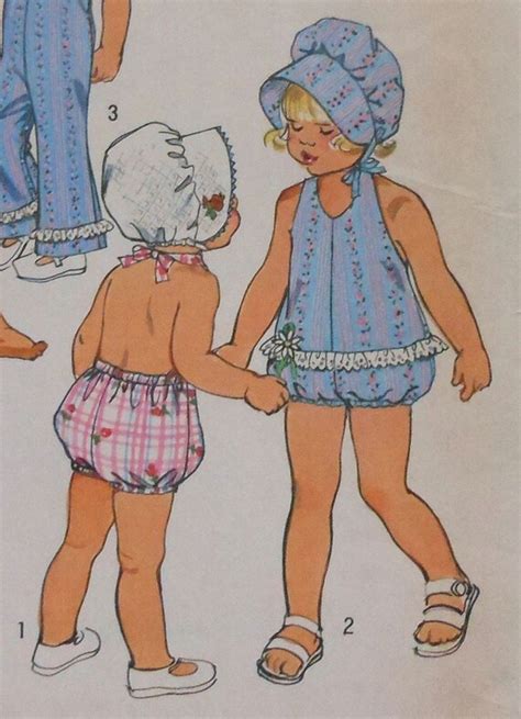 Vintage Baby Playsuit And Bonnet Sewing Pattern Simplicity