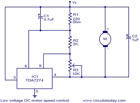 High voltage motor wiring diagram to control high voltage or high power we will turn on a 12v motor using a relay. DC motor speed control low voltage circuit - Electronic Circuit Collection