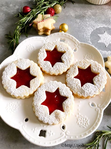 Photo of austrian jam cookies by carol. The Best Traditional Linzer Cookies | Egg free Linzer Cookies - Polka Puffs