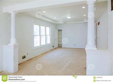 White Interior With Wall New Home Construction Interior Drywall And
