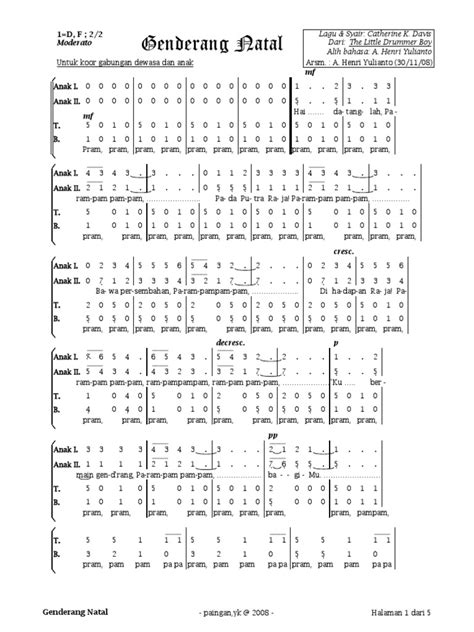 Partitur koor yang diunduh dari blog ini, pada halaman pertama terdapat water. 20+ Inspirasi Partitur Satb Lagu Natal Little Drummer Boy - Ide Buat Kamu