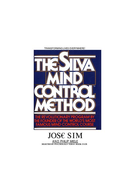 The Silva Mind Control Method By Jose Silva Z Lib Transforming Lives
