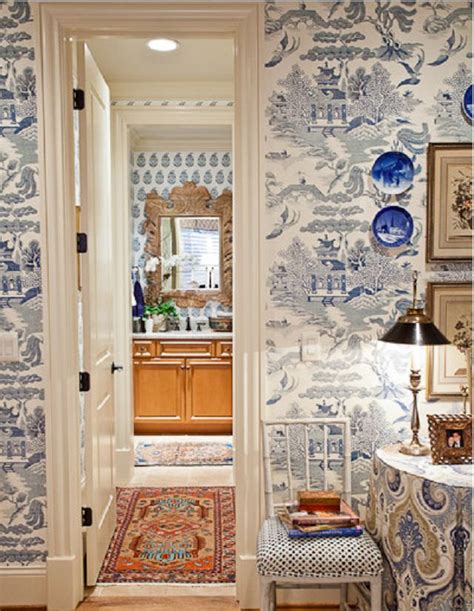 48 Blue And White Chinoiserie Wallpaper