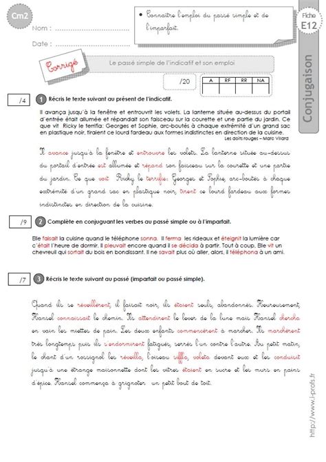 We did not find results for: CM2:EVALUATION CONJUGAISON corrigés Le passé simple et son emploi | Passé simple, Conjugaison ...