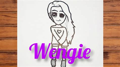 how to draw wengie easy sketching famous youtuber youtube