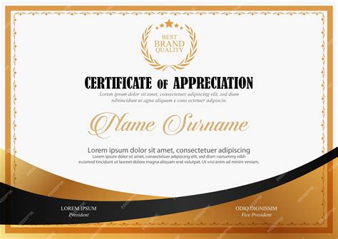 Premium Vector Certificate Of Achievement Template Set With Gold