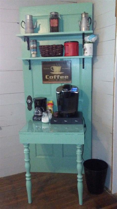 In february 2018, the average retail price for roasted coffee in canada was $6.52 for 300 grams (about 20 tablespoons. Coffee station made out of old door, legs from a table ...