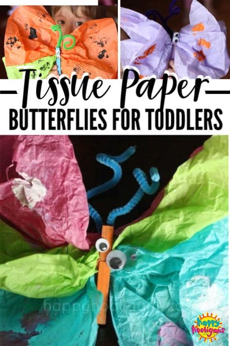 Easy Tissue Paper Butterfly Craft For Preschoolers Happy Hooligans