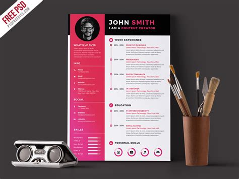 Modern Resume Cv Template Free Psd Download Psd