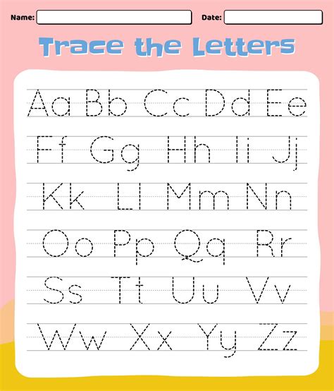 Alphabet Tracing Worksheets Uppercase Lowercase Lette