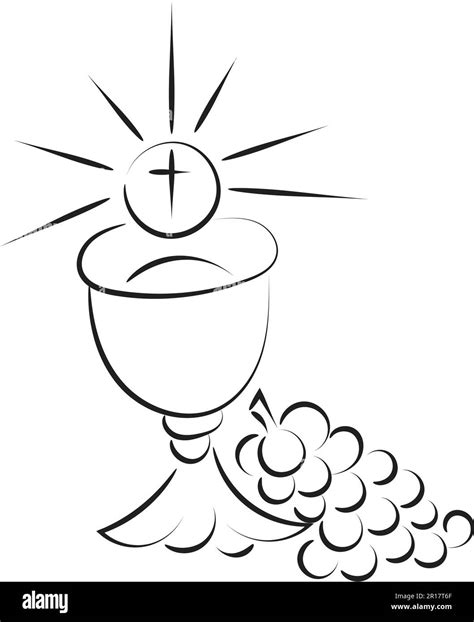 First Communion Embroidery Design Eucharist In Chalice With Grapes And
