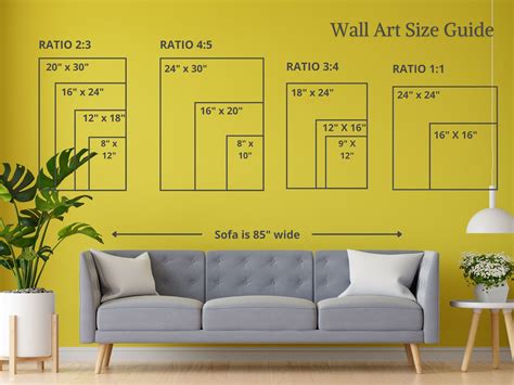 Wall Art Size Guide Wall Size Comparison Chart Print Size Etsy New Zealand