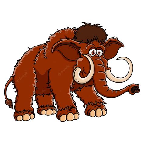 Premium Vector Cartoon Mammoth Isolated On White Background