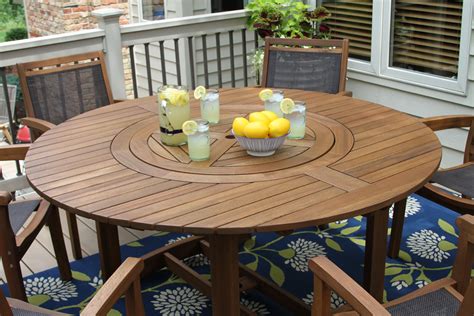 Eucalyptus Lazy Susan Large Round Dining Table Round Outdoor Dining