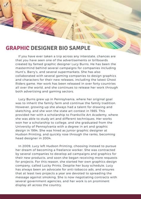 Use This Graphic Designer Bio Sample As A Guide To Help You With Your