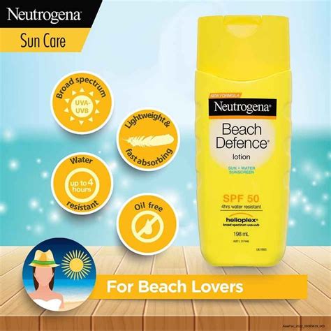 Neutrogena Beach Defence Lotion Sunwater Sunscreen Spf50 198ml Neutrogena Guardian Singapore