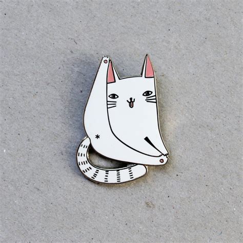Cat Forever Enamel Pin Badge Lapel Metal White Cat Pin 1200 Aud By
